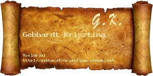 Gebhardt Krisztina névjegykártya